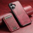 For iPhone 17 Suteni H15 MagSafe Oil Eax Leather Detachable Wallet Back Phone Case(Red) - 2