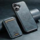 For iPhone 17 Suteni H15 MagSafe Oil Eax Leather Detachable Wallet Back Phone Case(Blue) - 2
