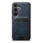For Samsung Galaxy S25+ 5G Suteni H15  Oil Eax Leather Detachable Wallet Back Phone Case(Blue) - 1