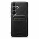 For Samsung Galaxy S25 5G Suteni H15  Oil Eax Leather Detachable Wallet Back Phone Case(Black) - 1