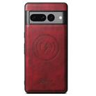 For Google Pixel 8 Pro Suteni H15 Oil Eax Leather MagSafe Detachable Wallet Back Phone Case(Red) - 2