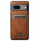 For Google Pixel 8 Suteni H15 Oil Eax Leather MagSafe Detachable Wallet Back Phone Case(Brown) - 1