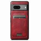 For Google Pixel 8 Suteni H15 Oil Eax Leather MagSafe Detachable Wallet Back Phone Case(Red) - 1