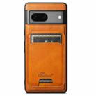 For Google Pixel 8 Suteni H15 Oil Eax Leather MagSafe Detachable Wallet Back Phone Case(Khaki) - 1