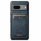 For Google Pixel 8 Suteni H15 Oil Eax Leather MagSafe Detachable Wallet Back Phone Case(Blue) - 1
