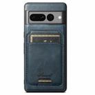 For Google Pixel 7a Suteni H15 Oil Eax Leather MagSafe Detachable Wallet Back Phone Case(Blue) - 1