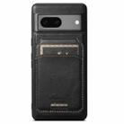 For Google Pixel 7 Suteni H15 Oil Eax Leather MagSafe Detachable Wallet Back Phone Case(Black) - 1