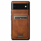 For Google Pixel 6a Suteni H15 Oil Eax Leather MagSafe Detachable Wallet Back Phone Case(Brown) - 1