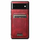 For Google Pixel 6a Suteni H15 Oil Eax Leather MagSafe Detachable Wallet Back Phone Case(Red) - 1