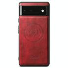 For Google Pixel 6a Suteni H15 Oil Eax Leather MagSafe Detachable Wallet Back Phone Case(Red) - 2