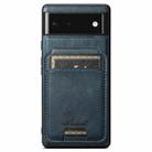 For Google Pixel 6a Suteni H15 Oil Eax Leather MagSafe Detachable Wallet Back Phone Case(Blue) - 1