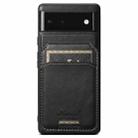 For Google Pixel 6 Pro Suteni H15 Oil Eax Leather MagSafe Detachable Wallet Back Phone Case(Black) - 1
