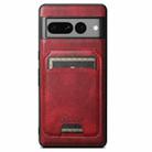 For Google Pixel 8a Suteni H15 Oil Eax Leather MagSafe Detachable Wallet Back Phone Case(Red) - 1
