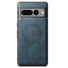 For Google Pixel 9 Pro XL Suteni H15 Oil Eax Leather Detachable Wallet Back Phone Case(Blue) - 2