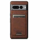 For Google Pixel 7a Suteni H16 Litchi Texture Leather Detachable Wallet Back Phone Case(Brown) - 1