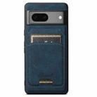 For Google Pixel 7 Suteni H16 Litchi Texture Leather Detachable Wallet Back Phone Case(Blue) - 1