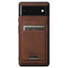 For Google Pixel 6a Suteni H16 Litchi Texture Leather Detachable Wallet Back Phone Case(Brown) - 1