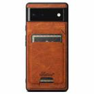 For Google Pixel 6a Suteni H16 Litchi Texture Leather Detachable Wallet Back Phone Case(Khaki) - 1