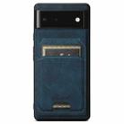 For Google Pixel 6a Suteni H16 Litchi Texture Leather Detachable Wallet Back Phone Case(Blue) - 1