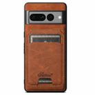 For Google Pixel 8a Suteni H16 Litchi Texture Leather Detachable Wallet Back Phone Case(Khaki) - 1