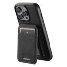 For iPhone 15 Pro Max Suteni H16 Litchi Texture Leather Detachable Wallet Back Phone Case(Black) - 3