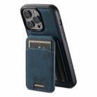 For iPhone 15 Pro Suteni H16 Litchi Texture Leather Detachable Wallet Back Phone Case(Blue) - 3