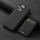For iPhone 13 Pro Max Suteni H16 Litchi Texture Leather Detachable Wallet Back Phone Case(Black) - 2
