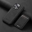 For iPhone 13 Pro Suteni H16 Litchi Texture Leather Detachable Wallet Back Phone Case(Black) - 2