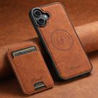 For iPhone 16 Suteni H16 Litchi Texture Leather Detachable Wallet Back Phone Case(Khaki) - 2