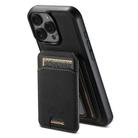 For iPhone 16 Pro Max Suteni H16 Litchi Texture Leather Detachable Wallet Back Phone Case(Black) - 1