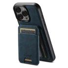 For iPhone 16 Pro Max Suteni H16 Litchi Texture Leather Detachable Wallet Back Phone Case(Blue) - 1