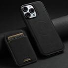 For iPhone 16e Suteni H16 Litchi Texture Leather Detachable Wallet Back Phone Case(Black) - 2