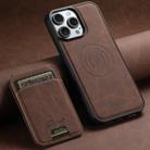 For iPhone 16e Suteni H16 Litchi Texture Leather Detachable Wallet Back Phone Case(Brown) - 2