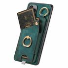 For Honor X7b Retro Skin-feel Ring Card Bag Phone Case with Hang Loop(Green) - 3