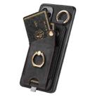 For Honor X7b Retro Skin-feel Ring Card Bag Phone Case with Hang Loop(Black) - 3