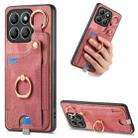 For Honor X8b Retro Skin-feel Ring Card Bag Phone Case with Hang Loop(Pink) - 1