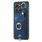 For Honor X8b Retro Skin-feel Ring Card Bag Phone Case with Hang Loop(Blue) - 2