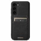 For Samsung Galaxy S23 5G Suteni H16 Litchi Texture Leather Detachable Wallet Back Phone Case(Black) - 1