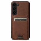 For Samsung Galaxy S24 5G Suteni H16 Litchi Texture Leather Detachable Wallet Back Phone Case(Brown) - 1