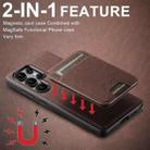 For Samsung Galaxy S25 Ultra 5G Suteni H16 Litchi Texture Leather Detachable Wallet Back Phone Case(Brown) - 3