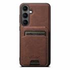 For Samsung Galaxy S25 5G Suteni H16 Litchi Texture Leather Detachable Wallet Back Phone Case(Brown) - 1