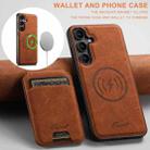 For Samsung Galaxy S25 5G Suteni H16 Litchi Texture Leather Detachable Wallet Back Phone Case(Khaki) - 2