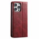 For iPhone 15 Pro Max Suteni J02 Oil Wax Wallet Leather Phone Case(Red) - 3