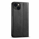 For iPhone 15 Plus Suteni J02 Oil Wax Wallet Leather Phone Case(Black) - 3