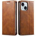 For iPhone 15 Plus Suteni J02 Oil Wax Wallet Leather Phone Case(Brown) - 1