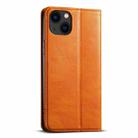 For iPhone 15 Plus Suteni J02 Oil Wax Wallet Leather Phone Case(Khaki) - 3