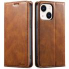 For iPhone 14 Plus Suteni J02 Oil Wax Wallet Leather Phone Case(Brown) - 1