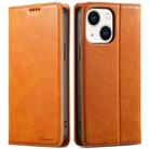 For iPhone 14 Plus Suteni J02 Oil Wax Wallet Leather Phone Case(Khaki) - 1