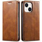 For iPhone 13 Suteni J02 Oil Wax Wallet Leather Phone Case(Brown) - 1