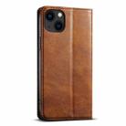 For iPhone 13 Suteni J02 Oil Wax Wallet Leather Phone Case(Brown) - 3